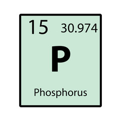 Phosphorus periodic table element color icon on white background vector