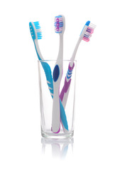 Colorful Toothbrushes in A Glass