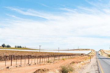 Road between Marchand and Augrabies town with vineyards