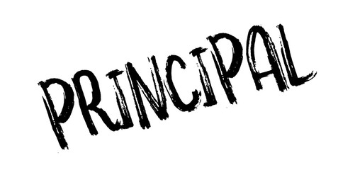 Principal rubber stamp. Grunge design with dust scratches. Effects can be easily removed for a clean, crisp look. Color is easily changed.