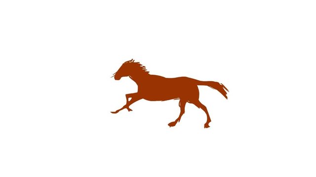 Running horse silhouette ( Seamless Loop ) 