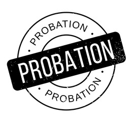 Probation rubber stamp. Grunge design with dust scratches. Effects can be easily removed for a clean, crisp look. Color is easily changed. - obrazy, fototapety, plakaty