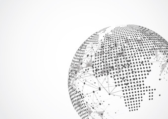Global network connection. World map point and line composition concept of global business. Vector Illustration