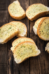 garlic bread on wood

