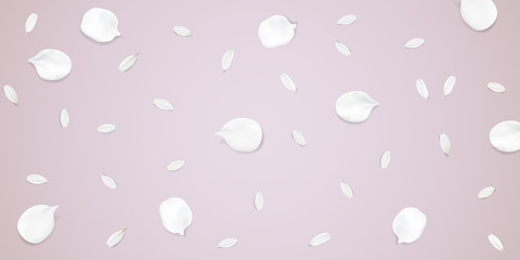 Pastel background with white flowers.