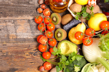 raw fruit and vegetables