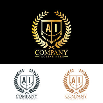 Initial Letter AI Luxury. Boutique Brand Identity