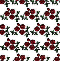 Stoffe zum Nähen Nahtlose Rosen Muster. Vektor floralen Hintergrund
