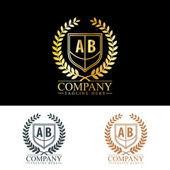 Initial Letter AB Luxury. Boutique Brand Identity