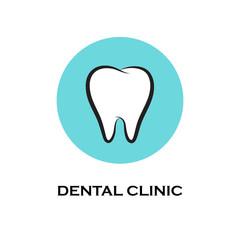 Dental clinic vector logo, tooth vector silhouette