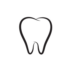 Tooth flat vector icon, tooth silhouette