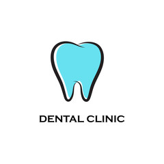 Dental clinic vector logo, tooth vector silhouette