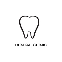 Dental clinic vector logo, tooth vector silhouette