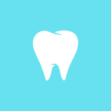 Tooth flat vector icon, tooth silhouette