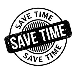Save Time rubber stamp. Grunge design with dust scratches. Effects can be easily removed for a clean, crisp look. Color is easily changed.