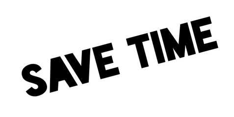 Save Time rubber stamp. Grunge design with dust scratches. Effects can be easily removed for a clean, crisp look. Color is easily changed.