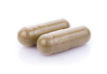 pills capsules isolated on white background