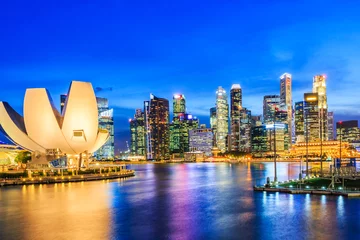Tuinposter Singapore city skyline. © Carmen
