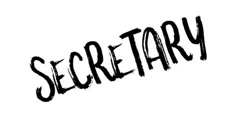 Secretary rubber stamp. Grunge design with dust scratches. Effects can be easily removed for a clean, crisp look. Color is easily changed.
