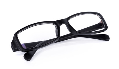 Black Eye Glasses Isolated on White background