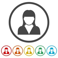 Woman avatar icons set