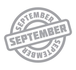 September rubber stamp. Grunge design with dust scratches. Effects can be easily removed for a clean, crisp look. Color is easily changed.
