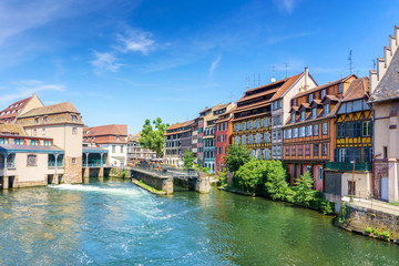 Traditional colorful houses in La Petite France, Strasbourg, Alsace, France