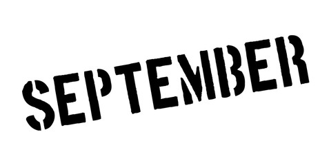 September rubber stamp. Grunge design with dust scratches. Effects can be easily removed for a clean, crisp look. Color is easily changed.