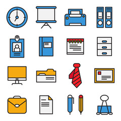 Office Tools Icon In Flat Color