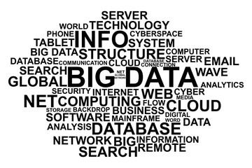 Big data terms on white background vector