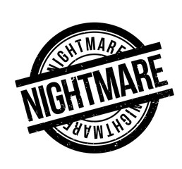 Nightmare rubber stamp. Grunge design with dust scratches. Effects can be easily removed for a clean, crisp look. Color is easily changed.