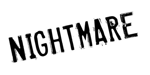 Nightmare rubber stamp. Grunge design with dust scratches. Effects can be easily removed for a clean, crisp look. Color is easily changed.