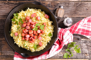 rice cooked with sausage