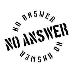 No Answer rubber stamp. Grunge design with dust scratches. Effects can be easily removed for a clean, crisp look. Color is easily changed.