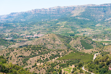 Fototapeta na wymiar Rocky landscape. Ridge of El Montsant, Siurana de Prades, Tarragona, Catalunya, Spain.