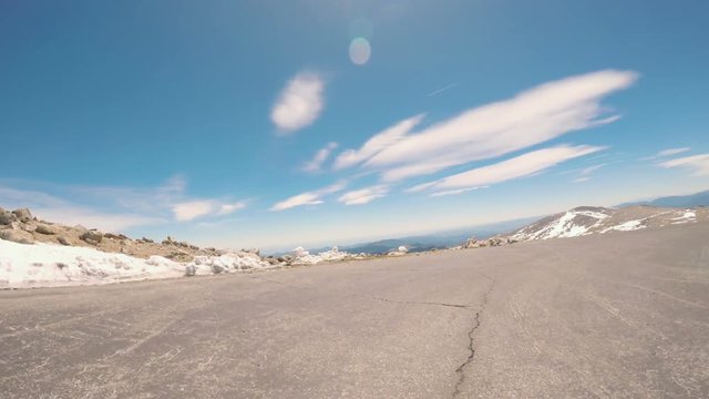 POV point of view -  Driving on alpine road of Mount Evans in Early Summer