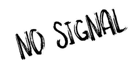 No Signal rubber stamp. Grunge design with dust scratches. Effects can be easily removed for a clean, crisp look. Color is easily changed.