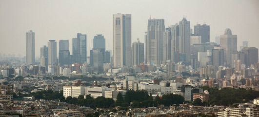 日本の東京都市景観（新宿副都心などを望む）