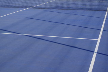 Blue Tennis Court Scene