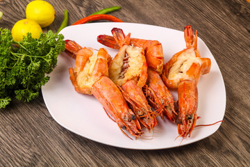 Grilled tiger prawn