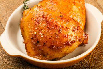 Roasted chicken thighs