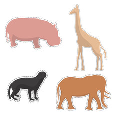 African Animals  Silhouettes Made as Stickers