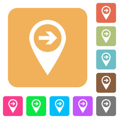 Next target GPS map location rounded square flat icons