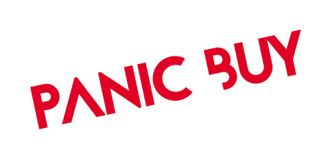 Panic Buy rubber stamp. Grunge design with dust scratches. Effects can be easily removed for a clean, crisp look. Color is easily changed.