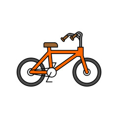Fototapeta premium Bicycle isolated outline style. BMX linear style on white background