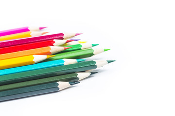 Fototapeta premium bunch of colored pencils isolated on white background