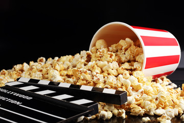 Cinema concept with popcorn