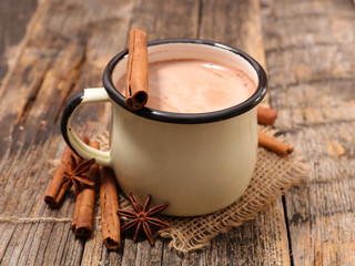 hot milk with cocoa and spice