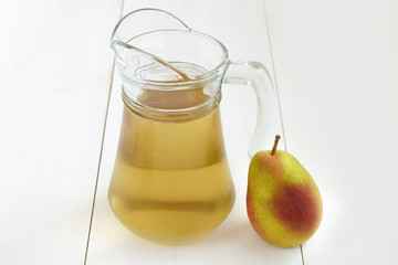 Pear juice in a jug