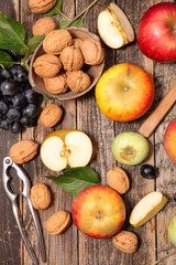 apple,grape and walnut